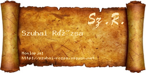 Szuhai Rózsa névjegykártya